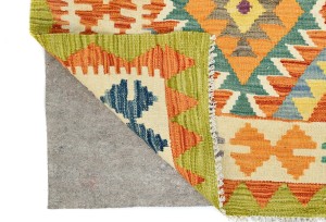 Multicolored Geometric Reversible 3X13 Kilim Oriental Runner Rug