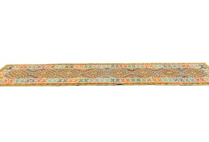 Multicolored Geometric Reversible 3X13 Kilim Oriental Runner Rug