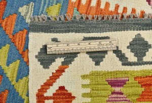 Multicolored Geometric Reversible 3X16 Kilim Oriental Runner Rug