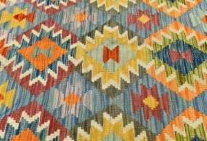 Multicolored Geometric Reversible 10X13 Kilim Oriental Rug