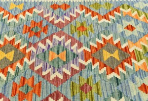Multicolored Geometric Reversible 10X13 Kilim Oriental Rug