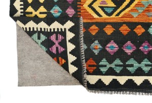 Multicolored Geometric Reversible 10X13 Kilim Oriental Rug