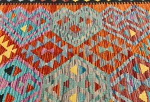 Multicolored Geometric Reversible 10X13 Kilim Oriental Rug