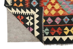 Multicolored Geometric Reversible 10X13 Kilim Oriental Rug