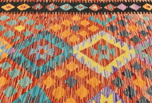 Multicolored Geometric Reversible 10X13 Kilim Oriental Rug
