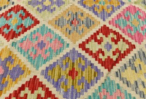 Multicolored Geometric Reversible 12X16 Kilim Oriental Rug