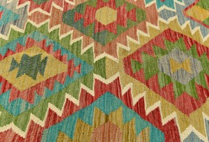 Multicolored Geometric Reversible 11X16 Kilim Oriental Rug