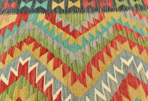 Multicolored Geometric Reversible 11X16 Kilim Oriental Rug