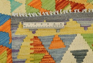 Multicolored Geometric Reversible 3X13 Kilim Oriental Runner Rug