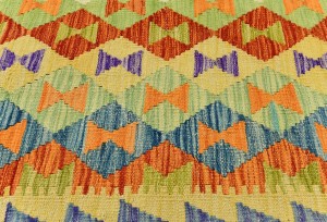 Multicolored Geometric Reversible 3X13 Kilim Oriental Runner Rug
