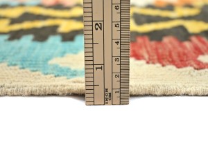 Multicolored Geometric Reversible 3X5 Kilim Oriental Rug