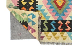 Multicolored Geometric Reversible 3X5 Kilim Oriental Rug