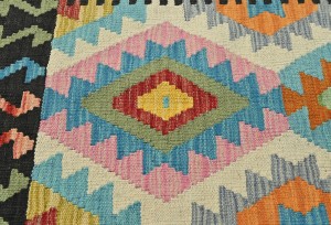 Multicolored Geometric Reversible 3X5 Kilim Oriental Rug