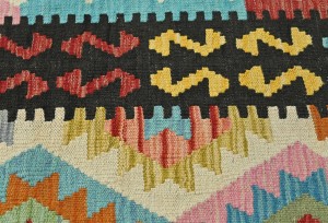 Multicolored Geometric Reversible 3X5 Kilim Oriental Rug