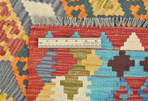 Multicolored Geometric Reversible 3X5 Kilim Oriental Rug