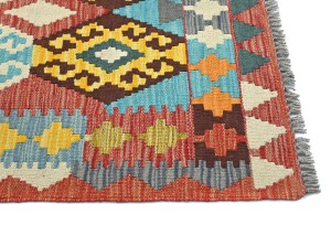 Multicolored Geometric Reversible 3X5 Kilim Oriental Rug