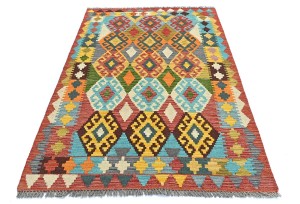 Multicolored Geometric Reversible 3X5 Kilim Oriental Rug