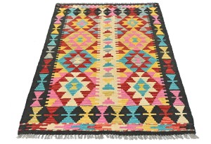 Multicolored Geometric Reversible 3X5 Kilim Oriental Rug