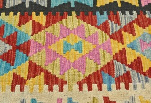 Multicolored Geometric Reversible 3X5 Kilim Oriental Rug