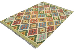 Multicolored Geometric Reversible 3X5 Kilim Oriental Rug