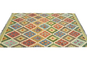 Multicolored Geometric Reversible 3X5 Kilim Oriental Rug
