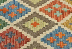 Multicolored Geometric Reversible 3X5 Kilim Oriental Rug