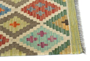 Multicolored Geometric Reversible 3X5 Kilim Oriental Rug