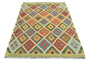 Multicolored Geometric Reversible 3X5 Kilim Oriental Rug