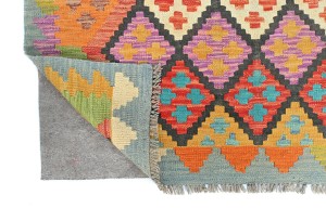 Multicolored Geometric Reversible 4X6 Kilim Oriental Rug