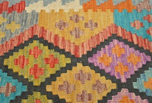 Multicolored Geometric Reversible 4X6 Kilim Oriental Rug