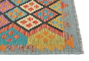 Multicolored Geometric Reversible 4X6 Kilim Oriental Rug
