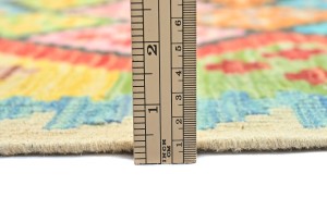 Multicolored Geometric Reversible 4X6 Kilim Oriental Rug