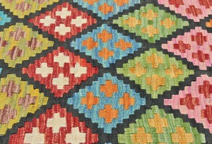 Multicolored Geometric Reversible 4X6 Kilim Oriental Rug