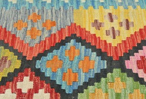 Multicolored Geometric Reversible 4X6 Kilim Oriental Rug