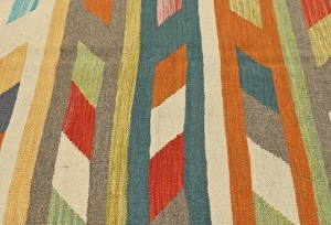Multicolored Geometric Reversible 4X6 Kilim Oriental Rug