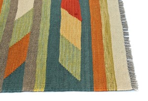 Multicolored Geometric Reversible 4X6 Kilim Oriental Rug