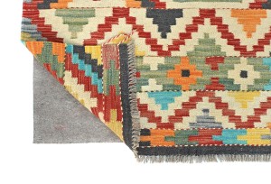 Multicolored Geometric Reversible 4X6 Kilim Oriental Rug