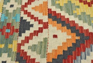 Multicolored Geometric Reversible 4X6 Kilim Oriental Rug