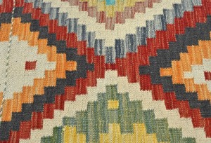 Multicolored Geometric Reversible 4X6 Kilim Oriental Rug