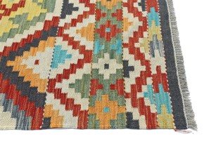 Multicolored Geometric Reversible 4X6 Kilim Oriental Rug