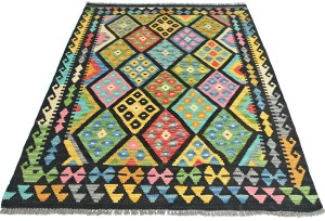 Multicolored Geometric Reversible 4x6 Kilim Oriental Rug