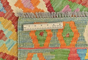 Multicolored Geometric Reversible 5'6 X 6'9 Kilim Oriental Rug