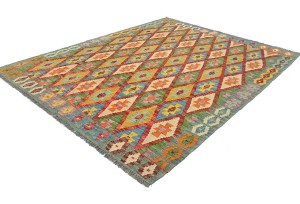 Multicolored Geometric Reversible 5'6 X 6'9 Kilim Oriental Rug