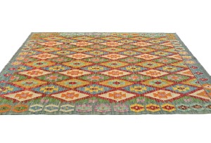 Multicolored Geometric Reversible 5'6 X 6'9 Kilim Oriental Rug
