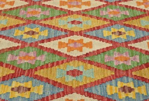 Multicolored Geometric Reversible 5'6 X 6'9 Kilim Oriental Rug