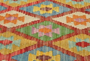 Multicolored Geometric Reversible 5'6 X 6'9 Kilim Oriental Rug