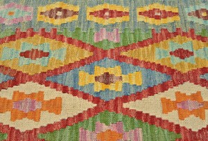 Multicolored Geometric Reversible 5'6 X 6'9 Kilim Oriental Rug