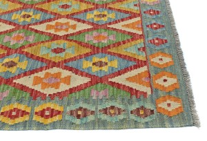 Multicolored Geometric Reversible 5'6 X 6'9 Kilim Oriental Rug