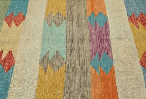 Multicolored Geometric Reversible 7X10 Kilim Oriental Rug