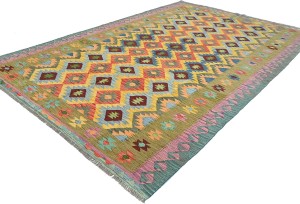 Multicolored Geometric Reversible 7X10 Kilim Oriental Rug